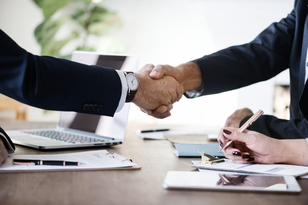 Handshake between a Loss Adjuster and the home owner making a claim