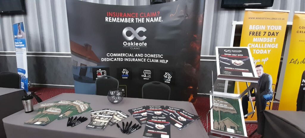 Oakleafe Claims stand at Walsall Business Show